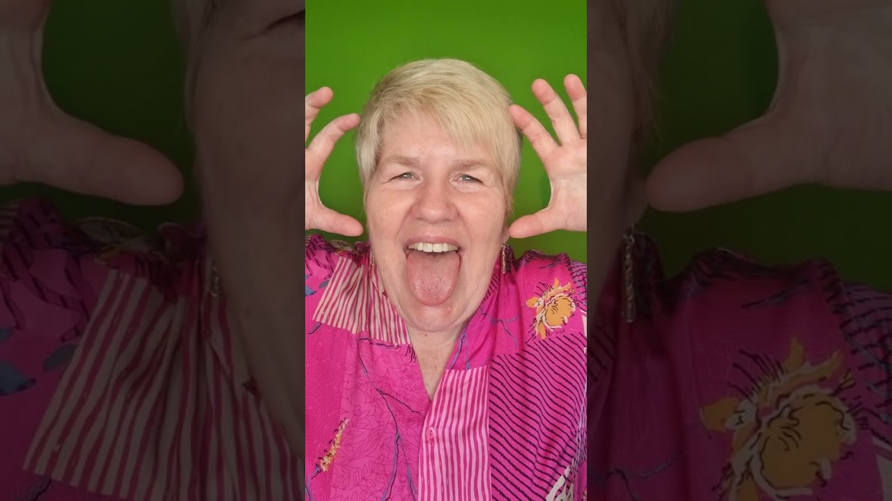 Das Löwen-Lachen mit Kameramann im Hintergrund